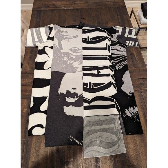 STELLA MCCARTNEY Black The Beatles Get Oversized Intarsia Cotton Coat - Picture 5 of 6